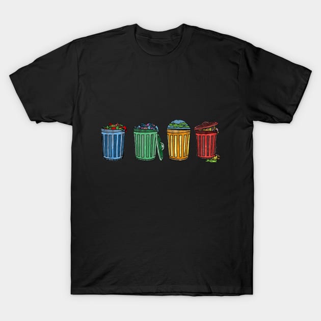 Garbage Cans T-Shirt by Muga Design